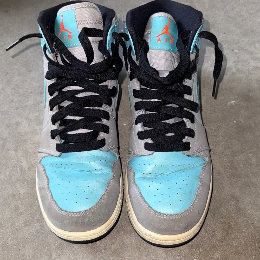 Jordan Gray and Blue (mint) kids 6.5Y High-Top Sneakers - Picture 7 of 7